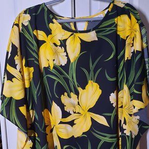 Susan Graver Flouncy Top XL (BONUS Joan Rivers yellow crop pants 1X)